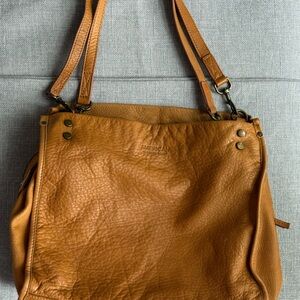 American Leather Co. Women's Lenox Triple Entry Brown Leather Satchel Handbag.